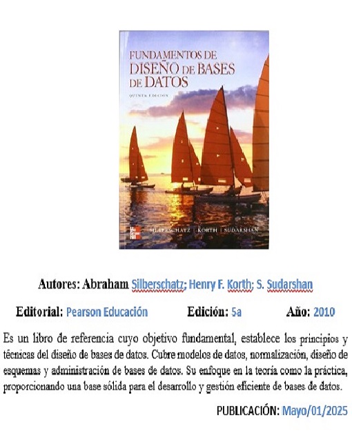 LIBROS CARRERA ING SISTEMA INF MAYO 2025