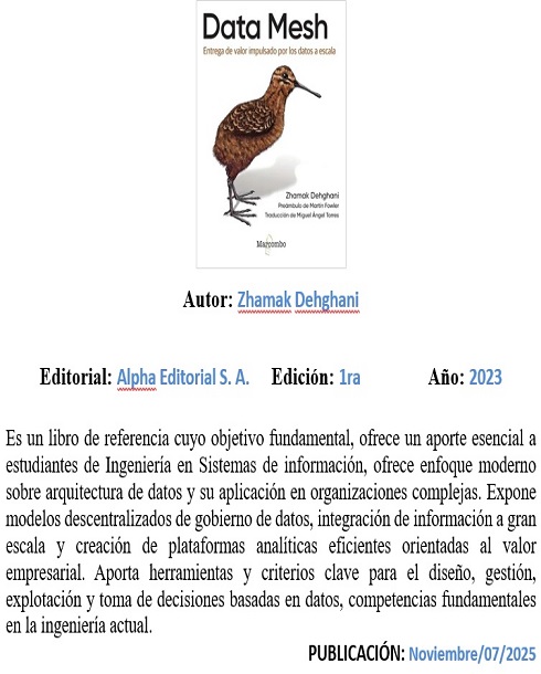 LIBROS CARRERA ING SISTEMA INF MES NOV 2025